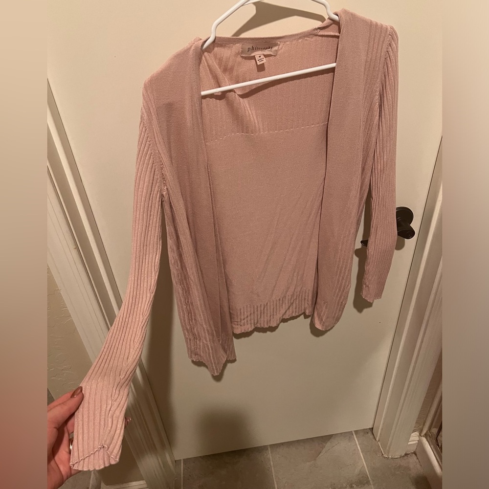 Light Pink Philosophy cardigan  sweater light